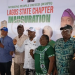 Workers and supporters of Working People United, WoPU, pose for a group photograph during the inauguration of the organization’s Lagos chapter in Ikeja.