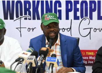 Comrade Prince Williams Akporeha, National Coordinator-General of Working People United, WoPU, at the inauguration of the group’s support structure for President Bola Tinubu and Lagos governorship candidate Dr Kadri Obafemi Hamzat ahead of the 2027 elections