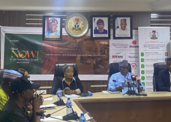 Officials at the official press briefing to launch the Nigeria NOW! Global Investors Expo 2026 at the Federal Ministry of Solid Minerals Development headquarters in Abuja.