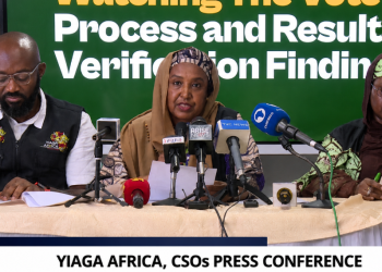 YIAGA Africa officials present their findings at a press conference, commending INEC and security agencies for their conduct during the Osun governorship election