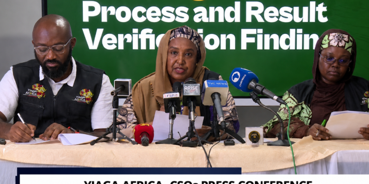YIAGA Africa officials present their findings at a press conference, commending INEC and security agencies for their conduct during the Osun governorship election