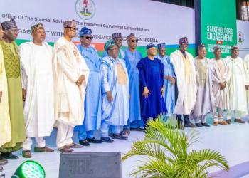 A cross section of All Progressives Congress leaders during the stakeholders’ engagement with senior academics in Northern Nigeria held in Kaduna State