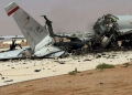 A damaged US Boeing E-3 Sentry airborne warning and control aircraft following an Iranian strike at Prince Sultan Air Base in Saudi Arabia on March 29, 2026