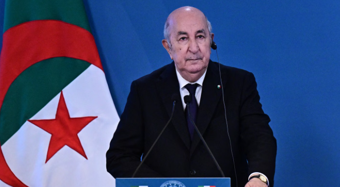 Algerian President Abdelmadjid Tebboune as Algeria severs diplomatic relations with the UAE amid escalating tensions between the two countries.