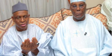 Former Kaduna State Governor Nasir El-Rufai and ADC presidential candidate Atiku Abubakar as El-Rufai takes on a senior role in the party’s Presidential Campaign Council ahead of the 2027 general elections.