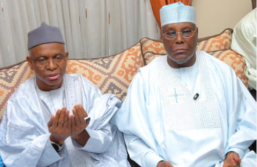 Former Kaduna State Governor Nasir El-Rufai and ADC presidential candidate Atiku Abubakar as El-Rufai takes on a senior role in the party’s Presidential Campaign Council ahead of the 2027 general elections.