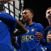 Chelsea players celebrating goal against Leeds