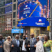 Davido and Aliko Dangote appear beneath a Nasdaq digital billboard in New York’s Times Square as the Dangote refinery’s N2.15tn public offer gains international visibility.