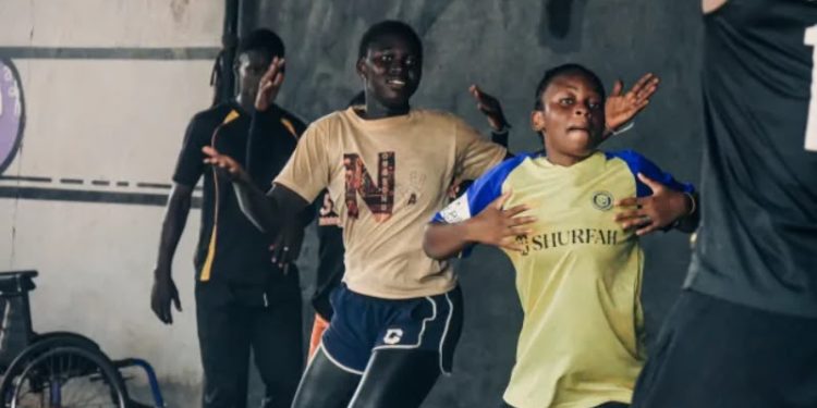 Deaf and hard-of-hearing dancers from Burkina Faso’s Fientan Company perform a synchronised routine using vibration, gestures and sign language to connect with musical rhythm.