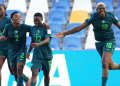 Nigeria’s Falconets celebrate their 3-0 victory over England as they advance to the quarter-finals of the 2026 FIFA U-20 Women’s World Cup in Poland.