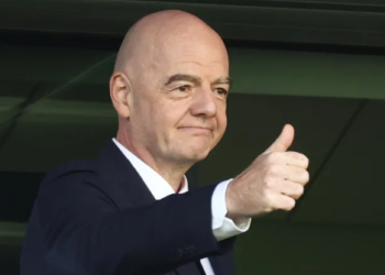 Infantino at the opening match of the FIFA Women's U20 World Cup in Katowice in Poland