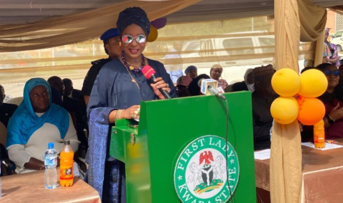 Kwara First Lady Amb. Olufolake AbdulRazaq inaugurates the Olufolake Women ICT E-Learning and Skills Acquisition Centre in Ilorin