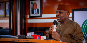 Minister of Education, Tunji Alausa, speaks at the inauguration of a ministerial committee on strengthening accreditation and quality assurance in tertiary institutions in Abuja.