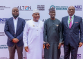 NCC Chairman Chief Olorunnimbe, Education Minister Dr. Tunji Alausa, NCC CEO Dr. Aminu Maida and NUC Chairman Prof. Ogundipe at the Zero-Rated Access Launch in Abuja.