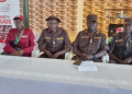 Officials of the Nigerian Correctional Service and the National Drug Law Enforcement Agency during the third edition of the Inmates Debate Competition at the Medium Security Custodial Centre, Agodi, Ibadan, Oyo State, themed “Drug Abuse is a Major Contributor to Criminal Behaviour.”