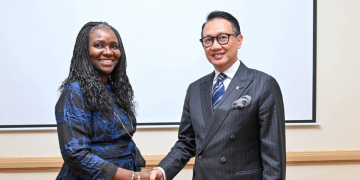 NUPRC Chief Executive Oritsemeyiwa Eyesan and Indonesia’s Vice Minister of Foreign Affairs, Arif Havas Oegroseno, during discussions on potential oil, gas and fertilizer investment opportunities between Nigeria and Indonesia.
