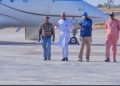 An aircraft and officials at Gusau International Airport ahead of Zamfara’s planned commercial flight operations and installation of internet facilities.