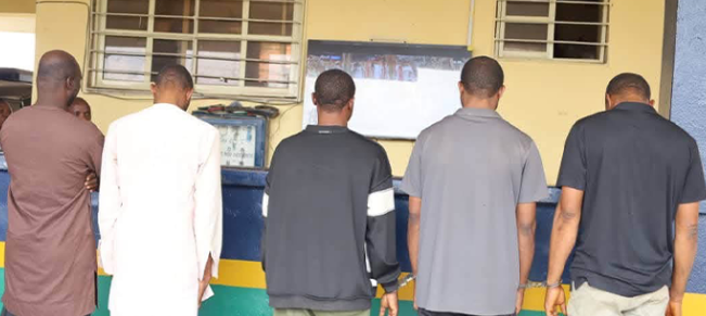 The suspects arrested by the FCT Police Command in connection with an alleged ‘one chance’ robbery operation in Abuja