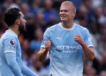 Haaland scores lone goal for Man City against Coventry.