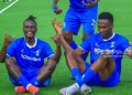 3SC players celebrate lone goal against CS Sfaxien at the MKO Abiola Stadium in CAF Confederation Cup encounter.