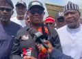 Peter Obi and his entourage in Makurdi on Tuesday.