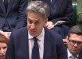 UK Foreign Sec Ed Miliband presents case against Israel in parliament.