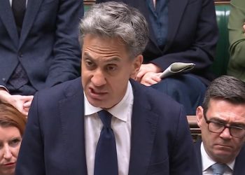UK Foreign Sec Ed Miliband presents case against Israel in parliament.
