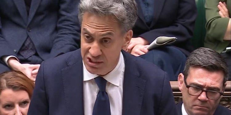 UK Foreign Sec Ed Miliband presents case against Israel in parliament.