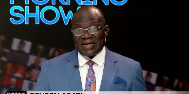 Dr. Reuben Abati on the ARISE TV Morning Show set