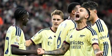 The Gunners celebrate a win over Sunderland
