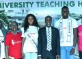 Pageant titleholders with management staff of LUTH.