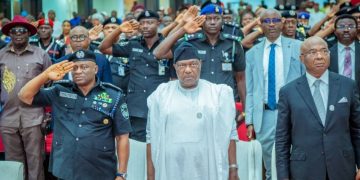 At CARSPO 26, SGF George Akume with IGP Tunji Disu and Imo State Governor Hope Uzodima.