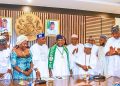 SGF, George Akume being decorated as Patron, Forum of CEOs of Federal Parastatals and Agencies.