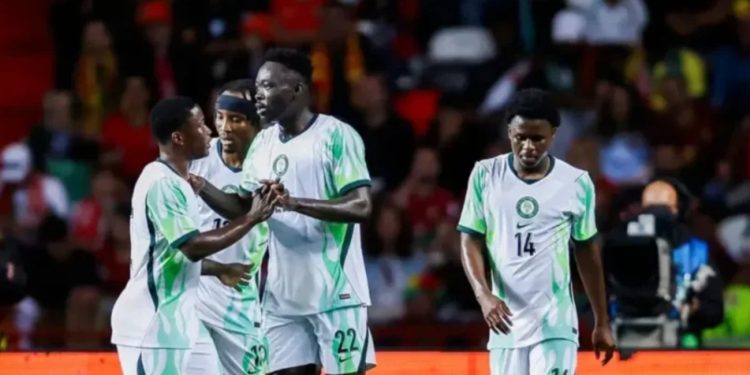 Super Eagles players after a woeful 3-0 defeat in Guinea-Bissau in AFCON qualifier