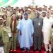 SGF, George Akume; Head of Service, Abel Enitan and members of the NYSC at the 66th Independence Anniversary Lecture in Abuja.