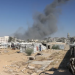 Smoke rises after a house was targeted by an Israeli strike in Khan Younis, southern Gaza Strip on September 9, 2026