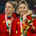 Spain's Olga Carmona, left, was part of the 2023 World Cup winning side