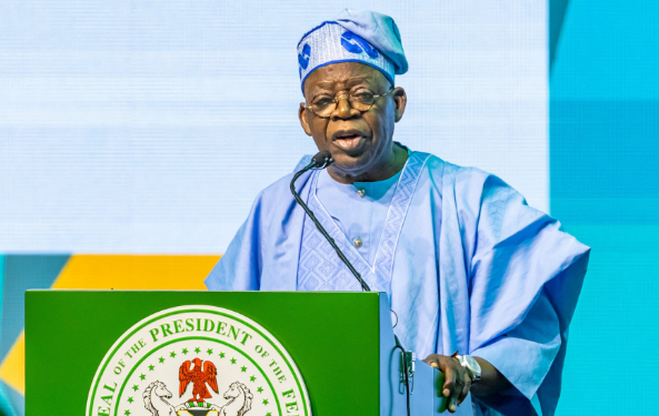 President Bola Tinubu addresses the North Central Development Commission Summit, where he directs the timely release of funds to regional development commissions and urges them to pursue transformative projects across the country.