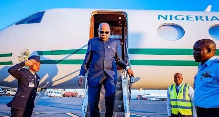 Caption: Vice President Kashim Shettima returns to Nigeria after attending UNGA81 in New York. Alt text: Kashim Shettima returns to Nigeria after representing President Bola Tinubu at the 81st United Nations General Assembly in New York.
