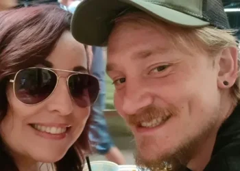 Leanne Gregory pictured with her husband Nathan Gregory. She died after attempting to rescue their two sons from strong sea currents near Bimini in the Bahamas.