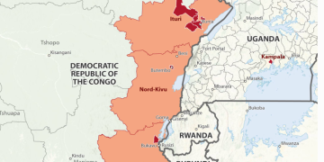 Areas affected by Ebola outbreak in DRC