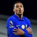 Chelsea forward Morgan Rogers celebrates after scoring the opening goal in the 2-0 Premier League victory over Manchester United at Stamford Bridge on Saturday.