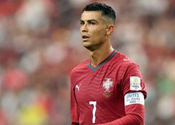 Cristiano Ronaldo in Portugal’s national team jersey, amid reports that he faces a 30-day suspension and a €255 fine after leaving the squad.