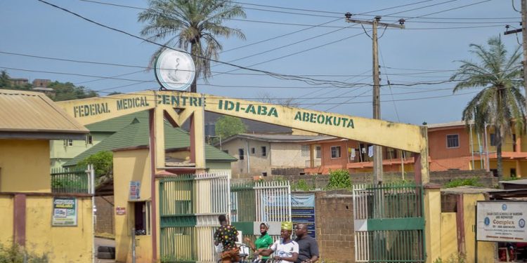 The entrance of the Federal Medical Centre, Idi-Aba, Abeokuta, where health workers have begun a 72-hour warning strike following the alleged stabbing of a medical laboratory scientist.