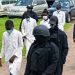 Five suspects accused of kidnapping prospective NYSC members and other victims arrive in court under DSS escort.( Photo credit: The Cable)