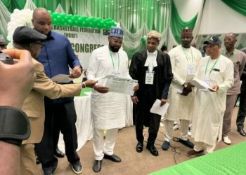 Mustapha Abdullahi, newly elected President of the Nigeria Basketball Federation, who defeated Olumide Oyedeji with 48 votes in the federation’s election in Abuja.