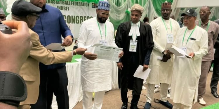 Mustapha Abdullahi, newly elected President of the Nigeria Basketball Federation, who defeated Olumide Oyedeji with 48 votes in the federation’s election in Abuja.