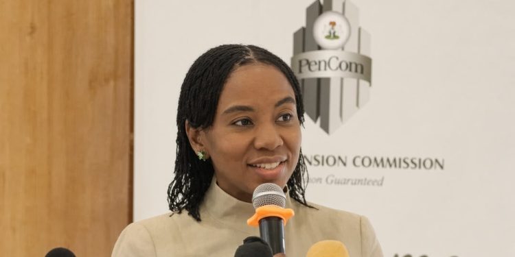 Director-General of the National Pension Commission, Omolola Oloworaran, speaking at the Senior Citizens Fair during the National Pension Week 2026 in Abuja.