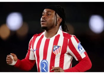 Nigerian forward Ademola Lookman, who scored in Atletico Madrid’s 2-0 Champions League victory over Manchester United.