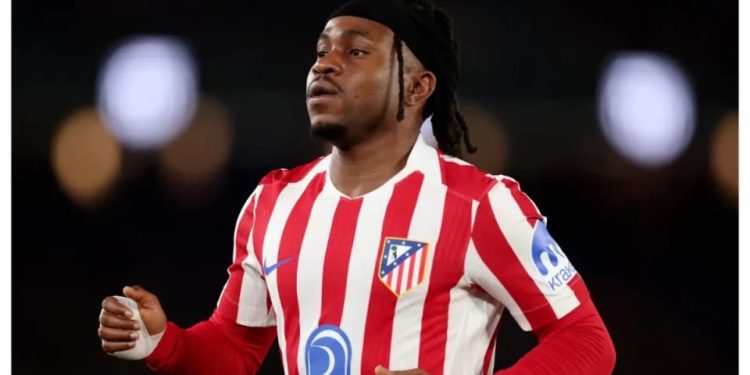 Nigerian forward Ademola Lookman, who scored in Atletico Madrid’s 2-0 Champions League victory over Manchester United.